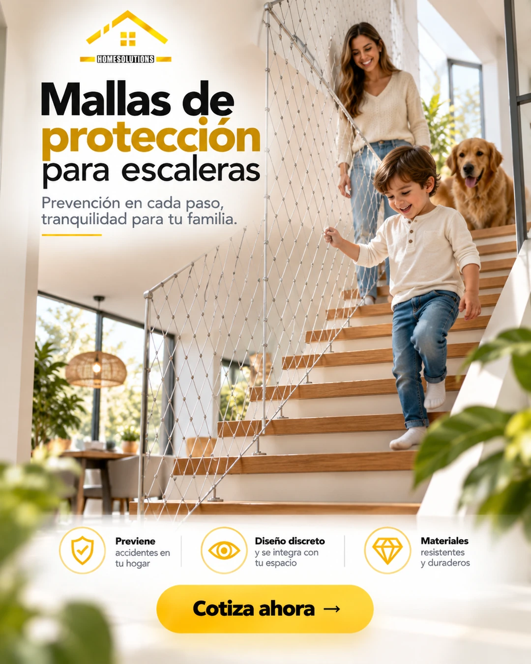 Mallas de seguridad para escaleras