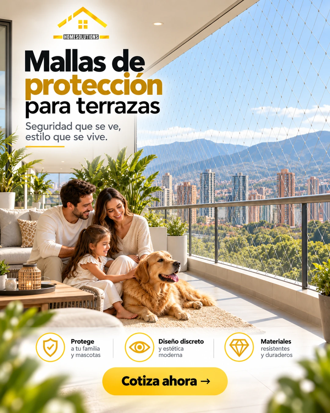 Mallas de seguridad para terrazas